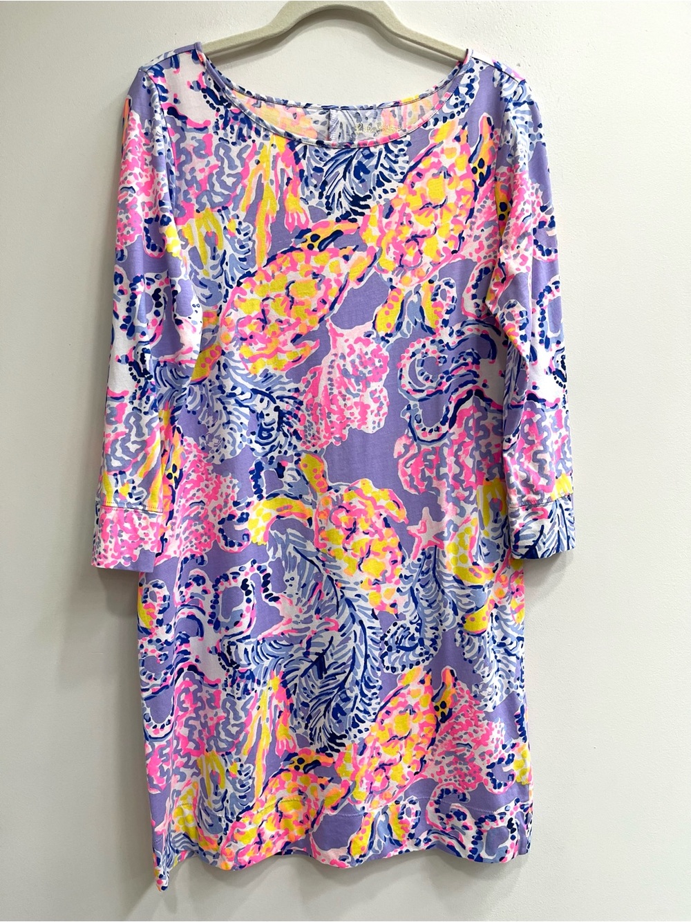 Lilly Pulitzer Marlowe Dress Lilac Verbena So Snappy Turtle Pima Cotton Medium